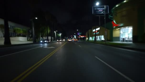 Driving Plate Shallow Focus Hollywood Sunset Blvd Eastbound Highland Ave — Stock video