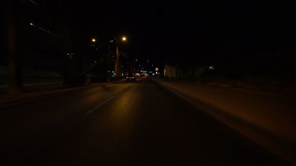 Las Vegas Downtown Driving Plate South Bound Night Bonneville Ave — Video