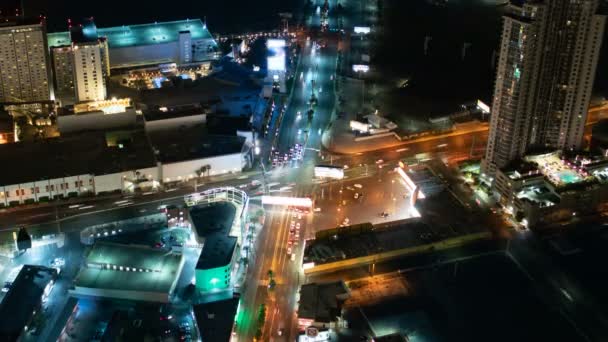 Las Vegas Downtown Traffic Aerial Time Lapse Cityscape Nevada Usa — Vídeos de Stock