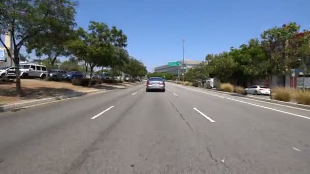 Santa Monica Blvd Eastbound Overland Ave Driving Plate California Amerikai — Stock videók