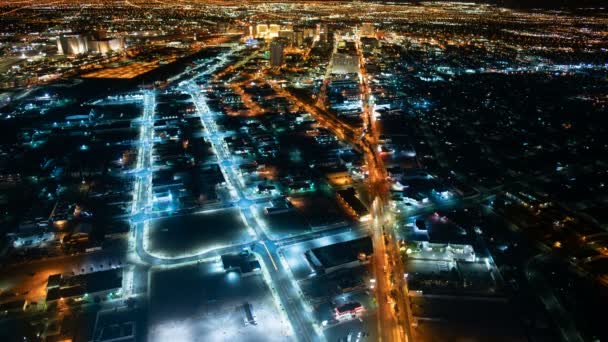 Las Vegas Downtown Streets Skyline Aerial Time Lapse Cityscape Nevada — 비디오