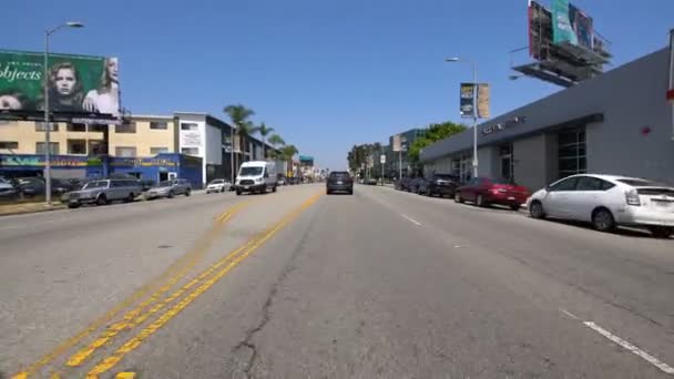 Santa Monica Blvd Eastbound Centinela Ave Driving Plate Califórnia Eua — Vídeo de Stock