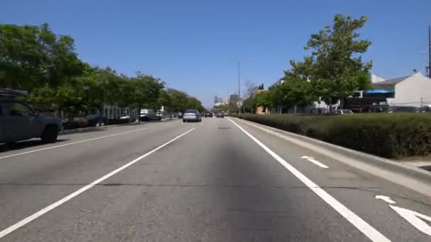 Santa Monica Blvd Eastbound Στο Manning Ave Driving Plate Καλιφόρνια — Αρχείο Βίντεο