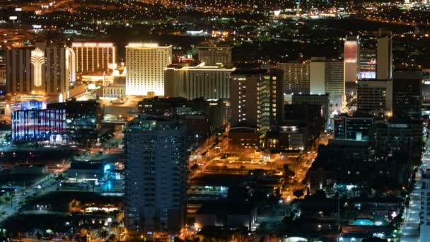 Las Vegas Skyline Şehir Merkezi Nevada Daki Hava Saati Hızı — Stok video