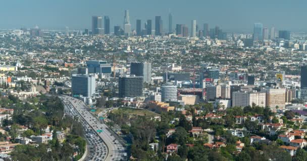 Los Angeles Från Hollywood Hills Time Lapse Kalifornien Usa — Stockvideo