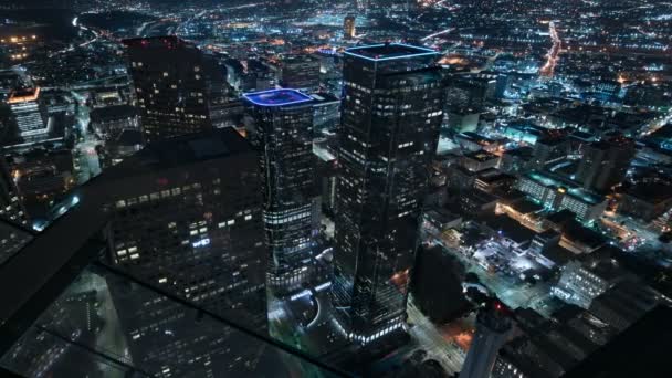 Los Angeles Downtown East Aerial Night Time Lapse California Usa — 비디오