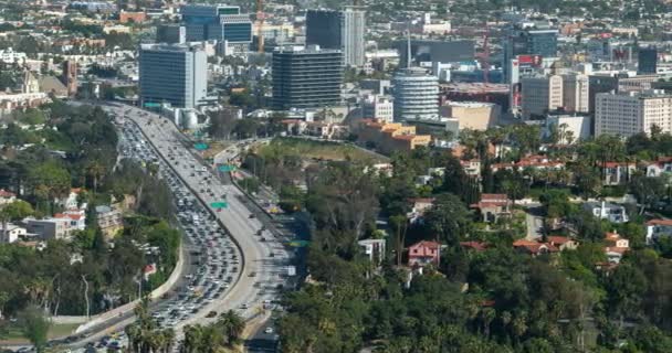 Hollywood Autópálya Cityscape Time Lapse Pan Kaliforniában Usa — Stock videók