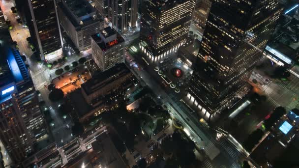 Tráfico Aéreo Lapsos Tiempo Los Ángeles Downtown City Grids California — Vídeos de Stock