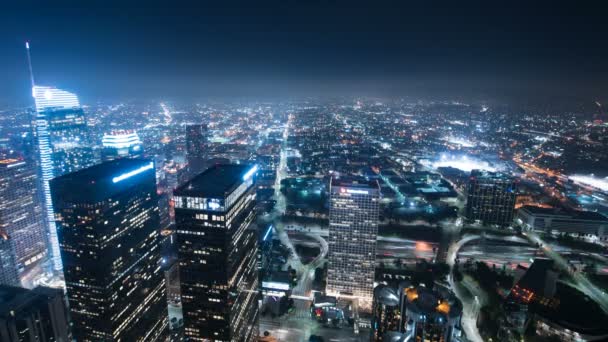 Los Angeles Downtown Financial District Autopista Tráfico Time Lapse California — Vídeo de stock