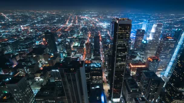 Los Angeles Downtown City Grids Rascacielos Aerial Time Lapse California — Vídeos de Stock