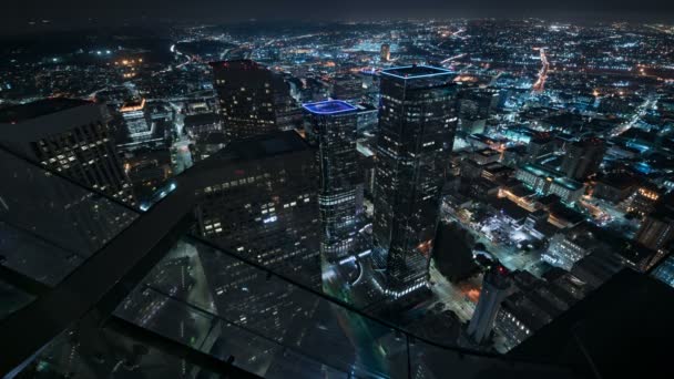 Los Angeles Downtown East Aerial Night Time Lapse California Usa — Stock Video