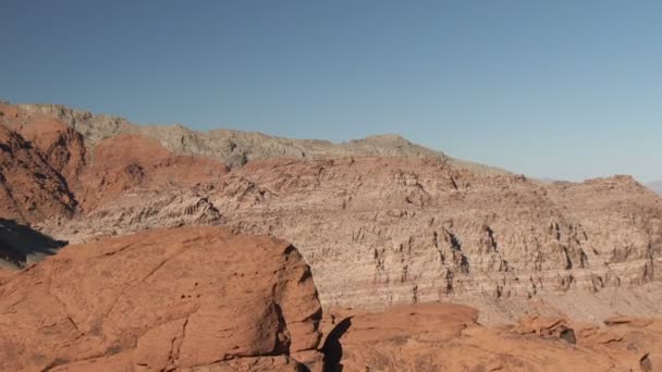 Tiro Aéreo Red Rock Canyon Deserto Nevada Eua Para Trás — Vídeo de Stock