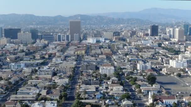 Aerial Hyperlapse Los Angeles Wilshire Center Korea Town Στην Καλιφόρνια — Αρχείο Βίντεο