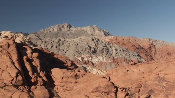 Téléobjectif Aérien Canyon Roche Rouge Dans Désert Nevada Orbite Droite — Video