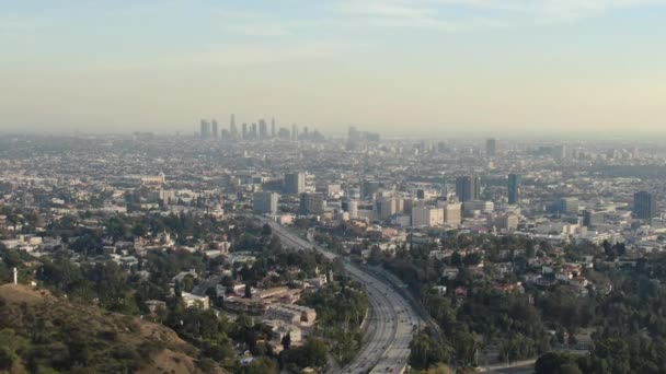 Luchtopname Van Los Angeles Vanuit Hollywood Forward — Stockvideo