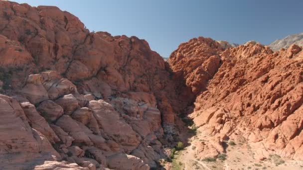 内华达沙漠美国后方红岩峡谷的空中射击 — 图库视频影像