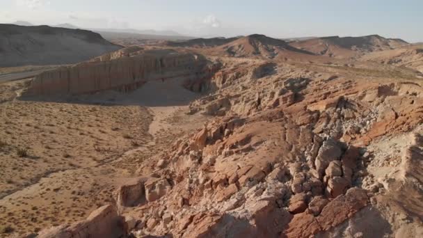 Vue Aérienne Formation Roche Grès Dans Canyon Désert Retour — Video