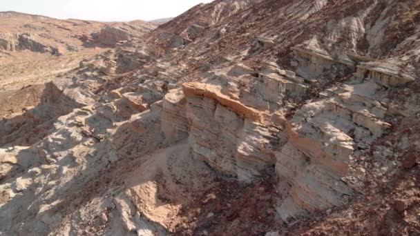 Aerial Shot Sandstone Rock Formation Mojave Desert California Left Desert — Vídeo de stock