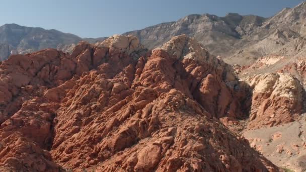 Luchtfoto Van Red Rock Canyon Nevada Desert Usa Terug — Stockvideo