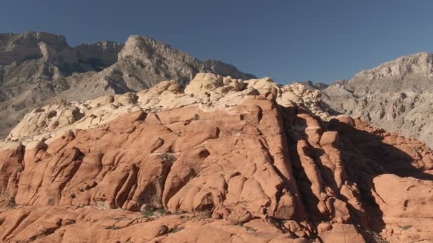 Teleobiettivo Aereo Girato Red Rock Canyon Nel Deserto Del Nevada — Video Stock