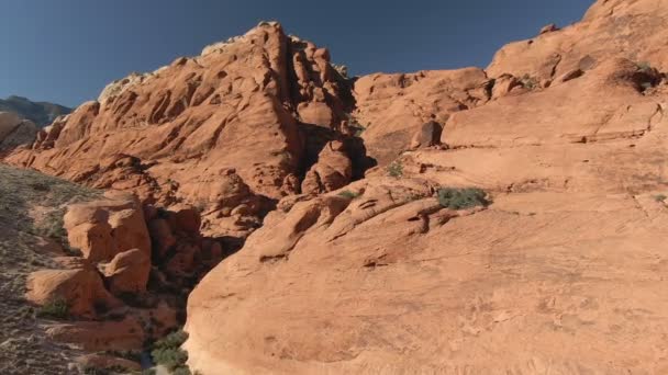 Luftaufnahme Des Red Rock Canyon Nevada Wüste Usa Überfliegen — Stockvideo