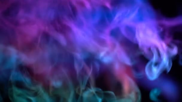 Nahaufnahmen Von Smoke Loop Lila Blau — Stockvideo