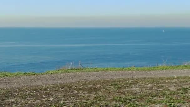 Aerial Shot Palos Verdes Coastline California Tracking Right — Vídeos de Stock