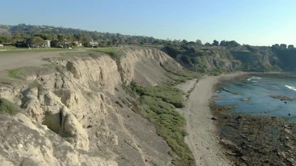 Colpo Aereo Palos Verdes Coastline California Seguire Cliff — Video Stock