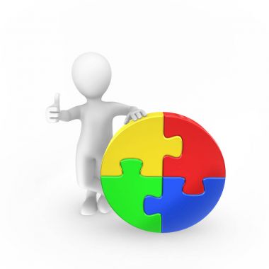 başparmak 3D renkli bulmaca adamla ortaya. 