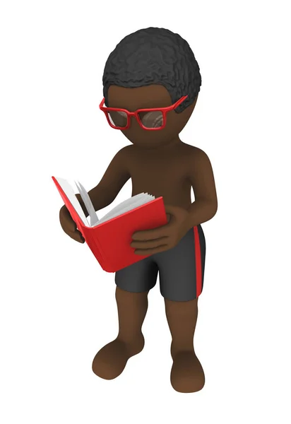 Afrikanischer Mann Liest Buch Illustration — Stockfoto