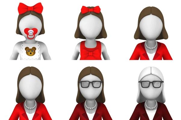 3D kadın ve kız avatarları 