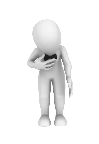 Teşekkürleri kabul et. 3D oyuncu bir yay poz. 3D çizim