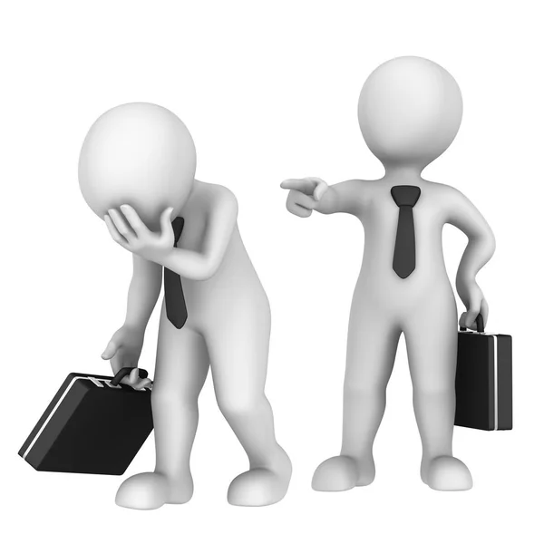 3D busines insanlar. Kovuldun! 3D çizim.