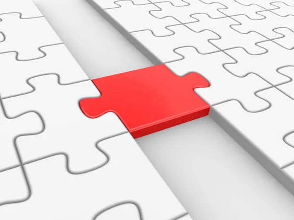 Kırmızı bulmaca Köprüsü. 3D render illüstrasyon.