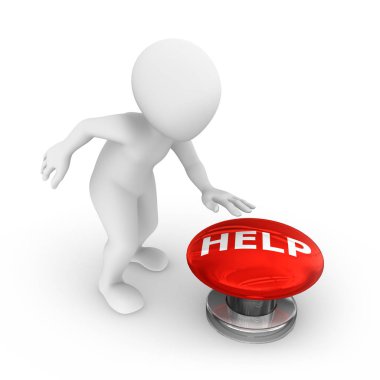 3D adam yardım düğmesini presler. 