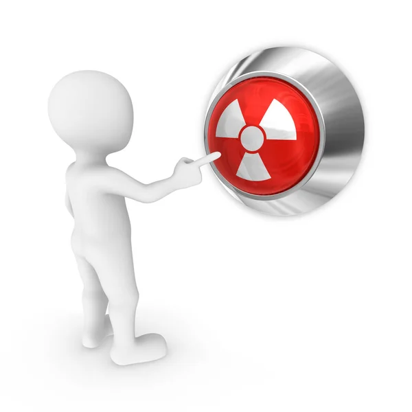 Homem Pressiona Botão Ataque Nuclear — Fotografia de Stock