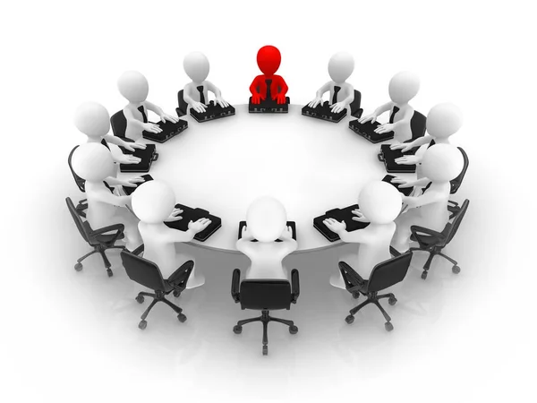 Leader His Team Table — Stock Photo, Image
