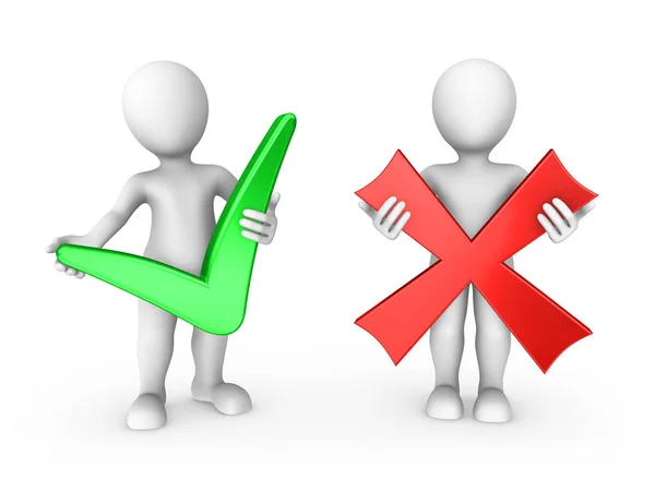 küçük insanlarla 3D: pozitif ve negatif simbols