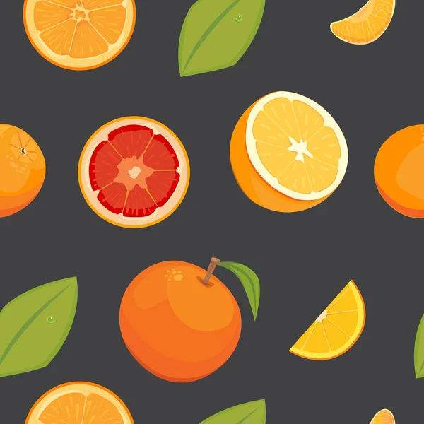 Πορτοκαλί χωρίς ραφές διάνυσμα μοτίβο σε άσπρο φόντο, ταπετσαρία φρούτα — Διανυσματικό Αρχείο