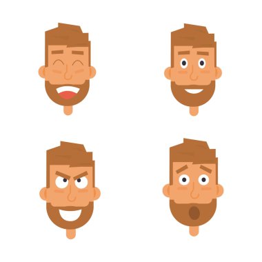 İşadamı nesil çeşitli ifadeler. Karakterler duyguların yüzleri vektör.