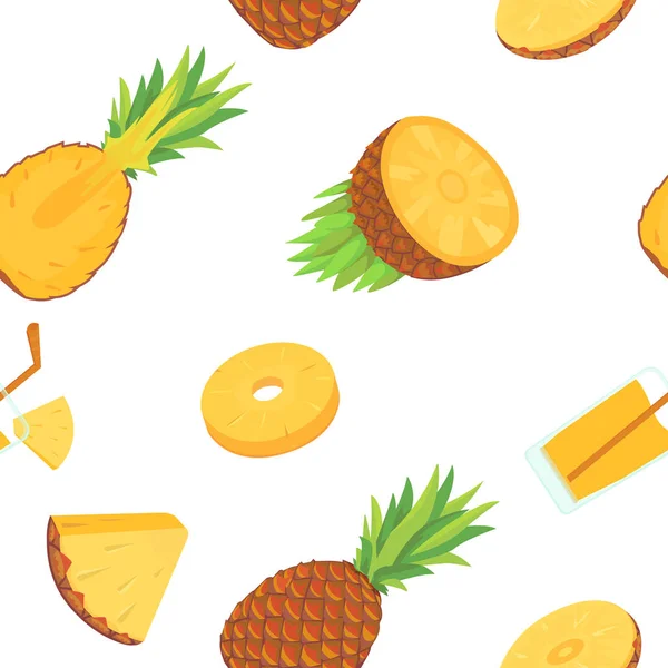 Vector naadloze patroon met ananas. Ananas-achtergrond — Stockvector
