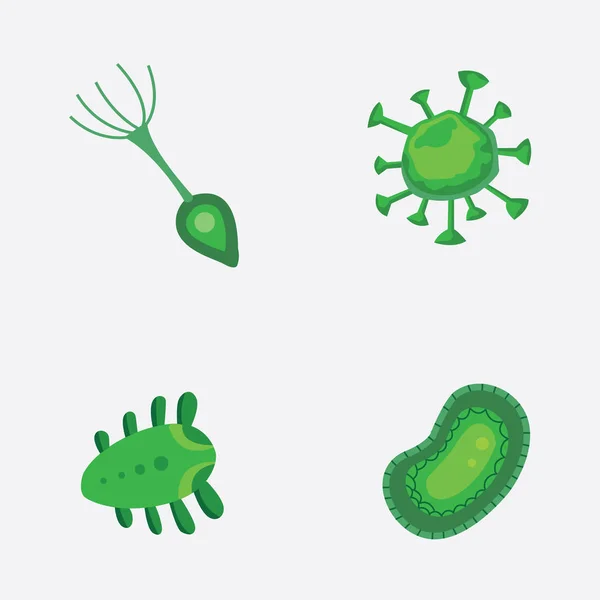 Vektor mengatur bakteri dan virus - Stok Vektor
