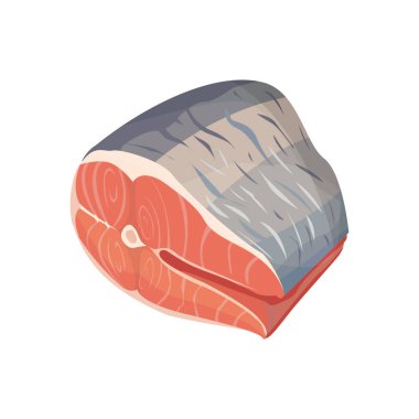 Somon steak, kırmızı balık illüstrasyon vektör