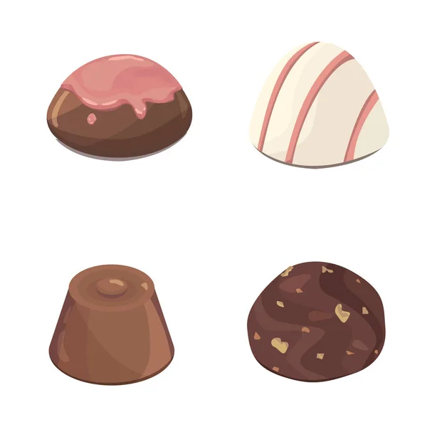 Doces coloridos de chocolate ilustração vetorial isolado — Vetor de Stock