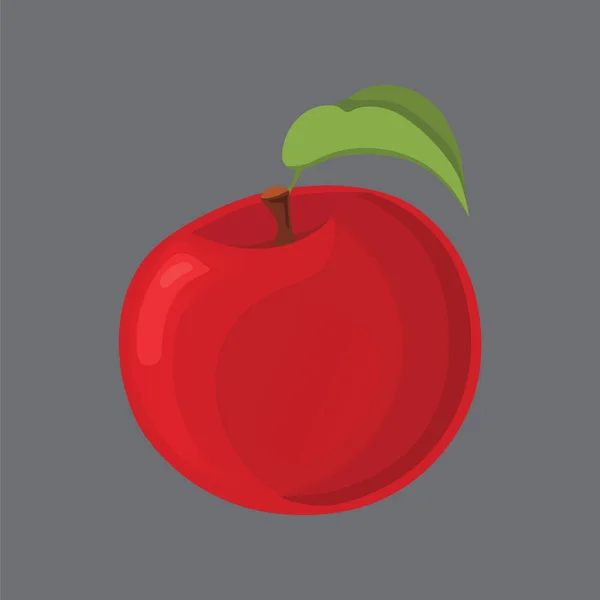 Manzana roja: mordida, rebanadas, mitad, fruta entera. Ilustración de cocina vectorial . — Archivo Imágenes Vectoriales