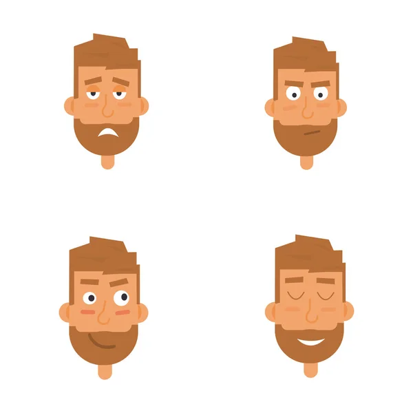 Businessman generation of various expressions. Emotions faces vector characters. — Stock Vector