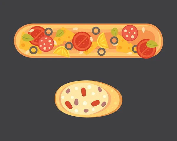 Set de tostadas y desayuno sándwich. Pan tostado con mermelada, huevo, queso, arándanos, mantequilla de maní, salami, pescado. Ilustración vectorial plana . — Vector de stock