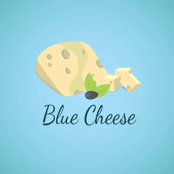 Queso azul vectorial. Moldes azules sobre queso en rodajas . — Archivo Imágenes Vectoriales