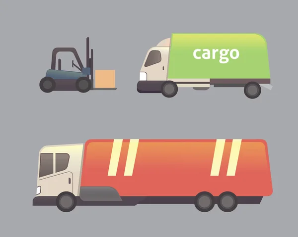 Ensemble vectoriel de transport de camion de fret — Image vectorielle