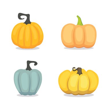 Vektör karikatür izole kabak ayarla